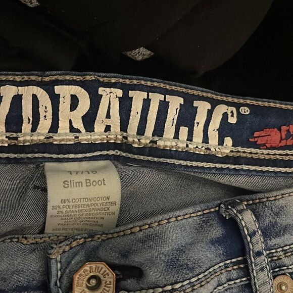 Hydraulic jeans 17/18 lola curvy light wash acid wash bootcut flare jeans - Picture 7 of 9